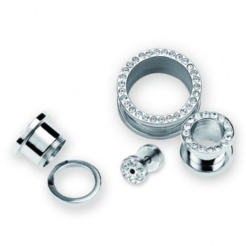 Surgical Steel Tunnel + Crystal