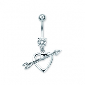 Bauchnabelpiercing mit Pfeil und Herz
